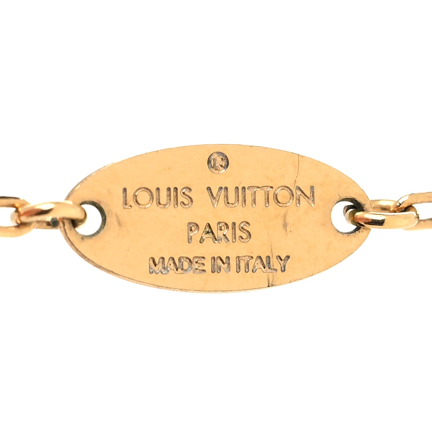 Metal LV and Me Heart Necklace Gold