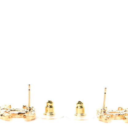 Chanel Metal Textured CC Earrings Gold 3 of 4