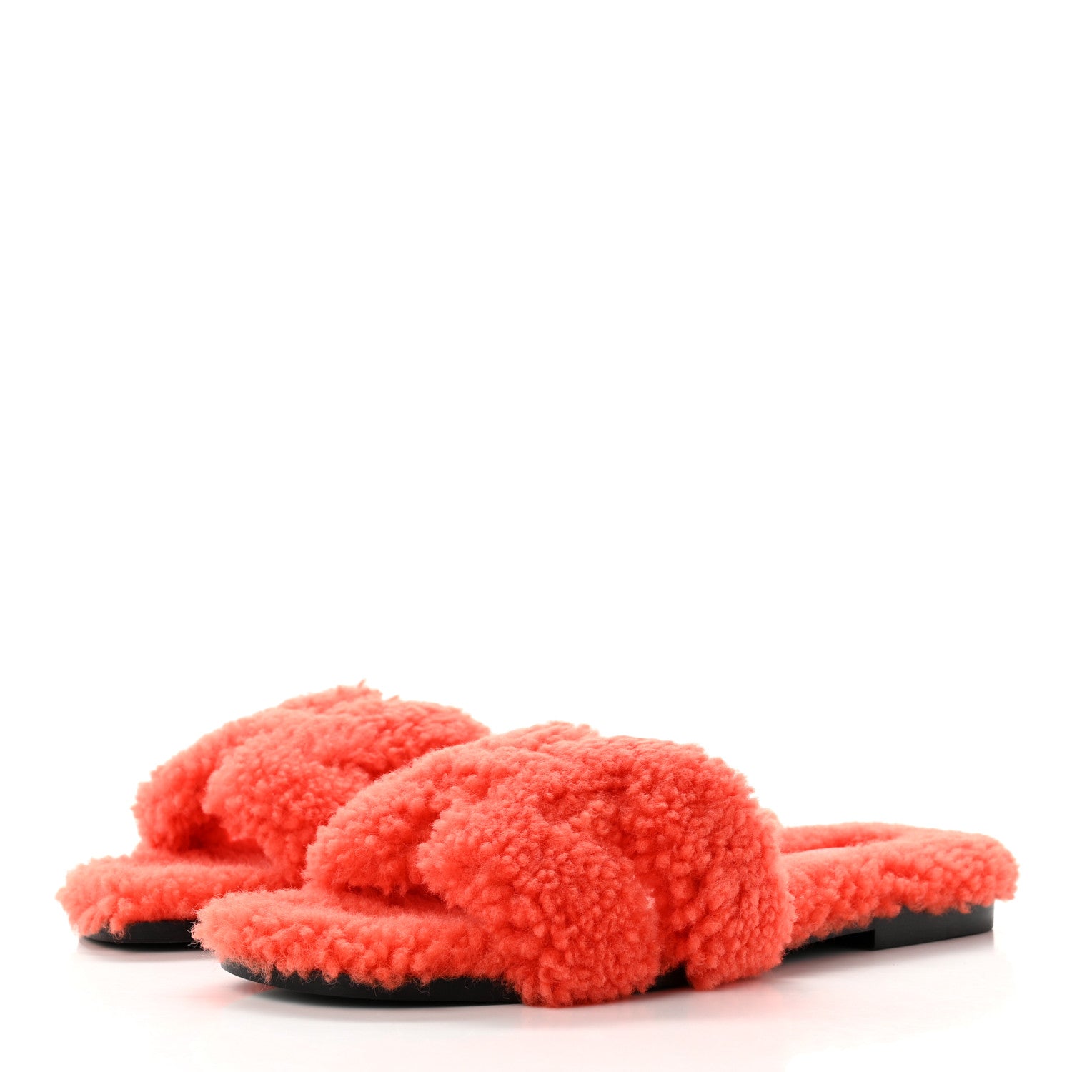 Hermes Woolskin Oran Sandals 38.5 Orange 3 of 7