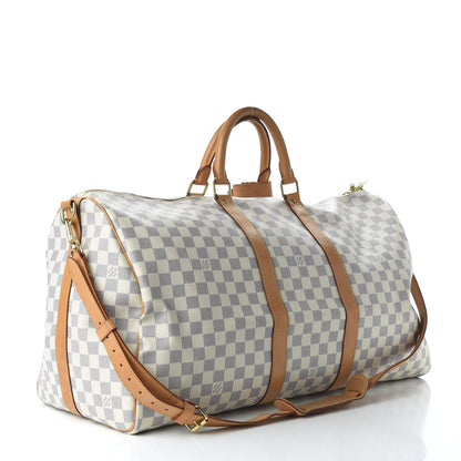 Louis Vuitton Damier Azur Keepall Bandouliere 55 2 of 9