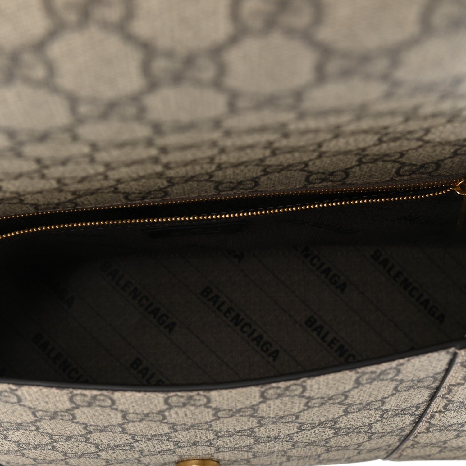 Balenciaga X GUCCI GG Supreme Monogram Medium Hourglass Top Handle Bag Beige Ebony 5 of 9