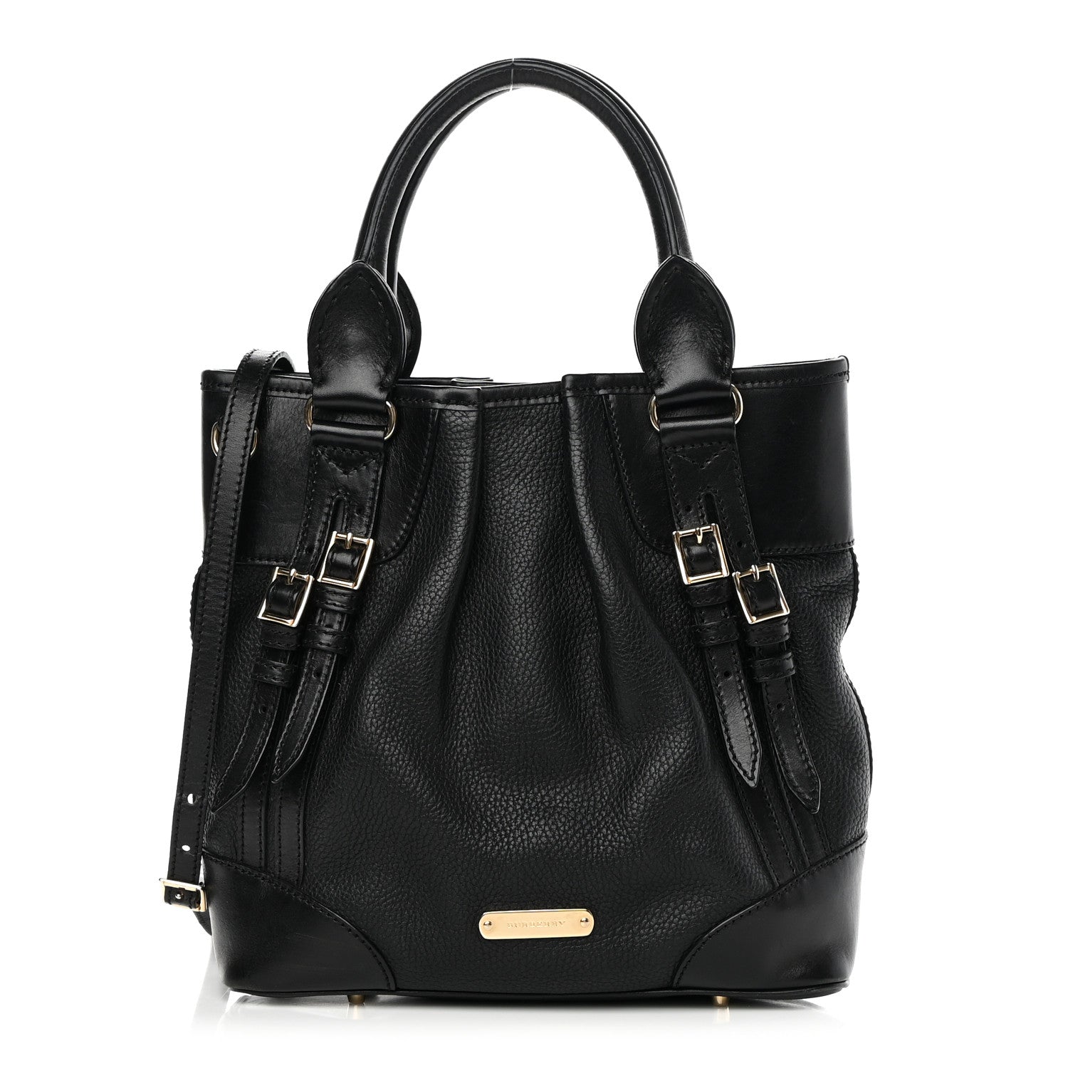 Burberry Calfskin Medium Whipstitch Tote Black 1 of 15