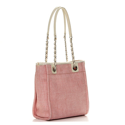 Chanel Woven Straw Raffia Mini Deauville Tote Pink 3 of 6