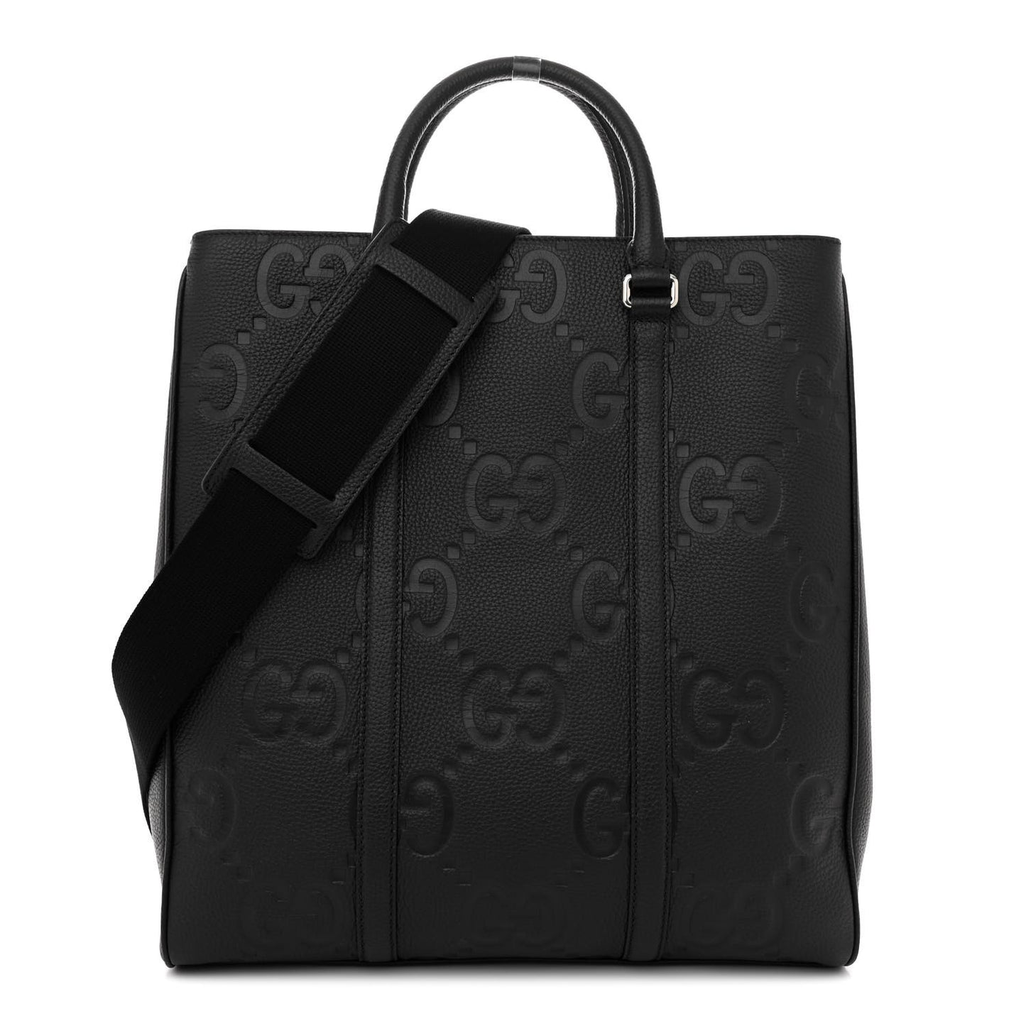 Piuma Calfskin Jumbo GG Embossed Medium Tote Bag Black