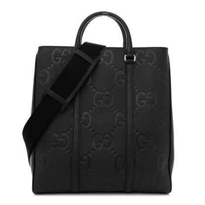 Gucci Piuma Calfskin Jumbo GG Embossed Medium Tote Bag Black 1 of 11