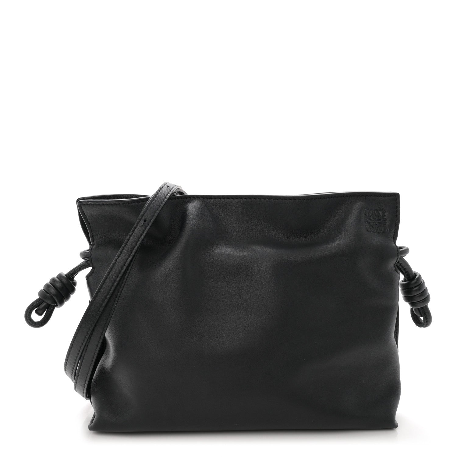 Loewe Calfskin Mini Flamenco Knot Clutch Black 1 of 10