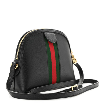Gucci Calfskin GG Web Small Ophidia Dome Shoulder Bag Black 3 of 11
