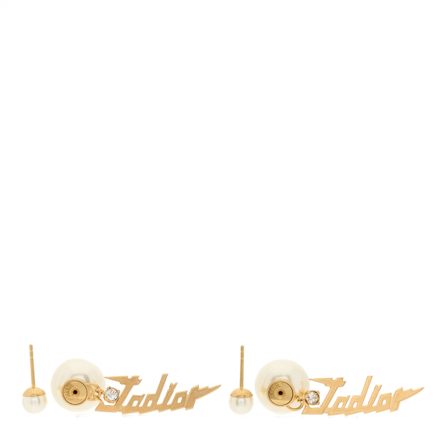 Pearl Crystal J'Adior Tribale Dangle Earrings Gold