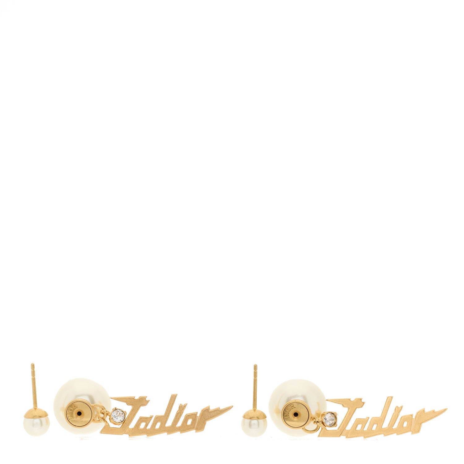 Christian Dior Pearl Crystal J'Adior Tribale Dangle Earrings Gold 2 of 3