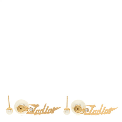 Christian Dior Pearl Crystal J'Adior Tribale Dangle Earrings Gold 2 of 3