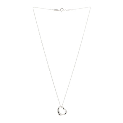 Tiffany Sterling Silver 16mm Elsa Peretti Open Heart Pendant Necklace 3 of 8