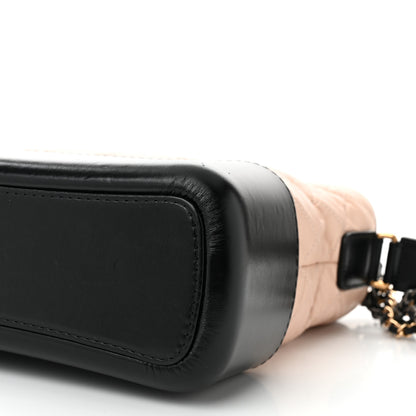 Chanel Aged Calfskin Quilted Medium Gabrielle Hobo Beige Black 10 of 12