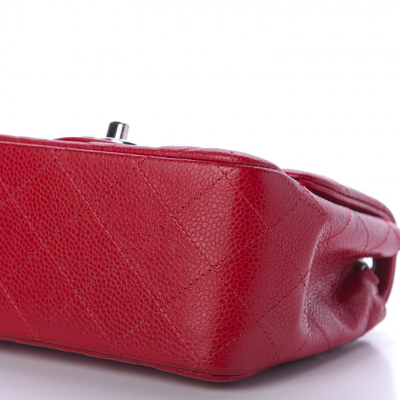 Caviar Quilted Mini Square Flap Red