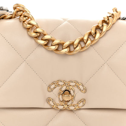 Chanel Goatskin Quilted Medium Chanel 19 Flap Beige 8 of 10