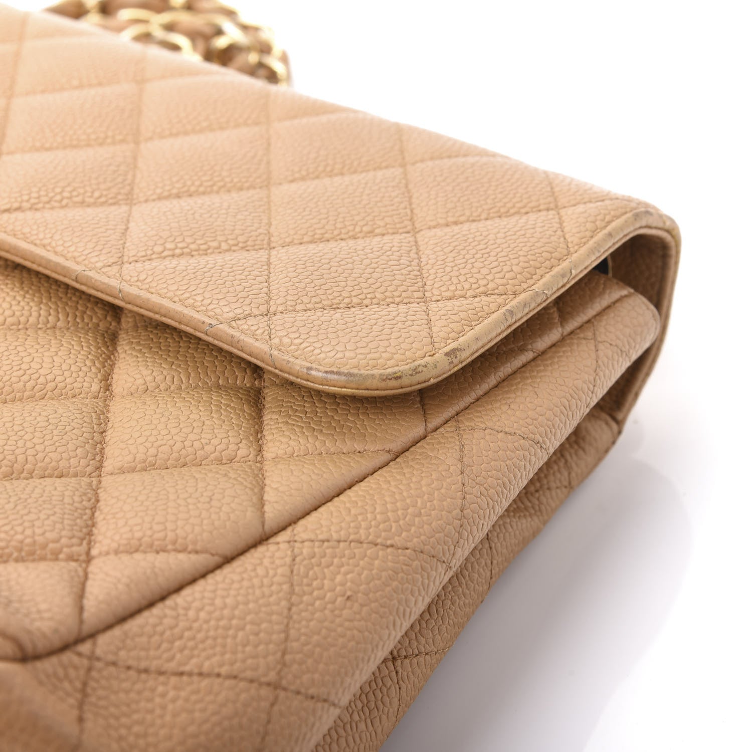Chanel Caviar Quilted Jumbo Single Flap Beige 10 of 10