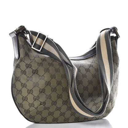 Gucci GG Plus Monogram Web Medium Half Moon Hobo Dark Brown 3 of 10