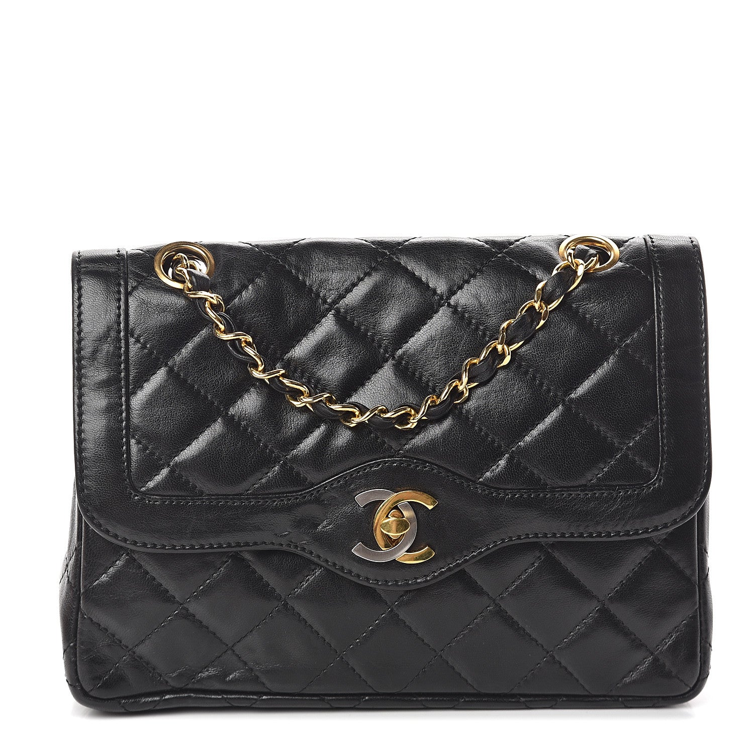 Chanel Lambskin Quilted Small Double Flap Black 1 of 8