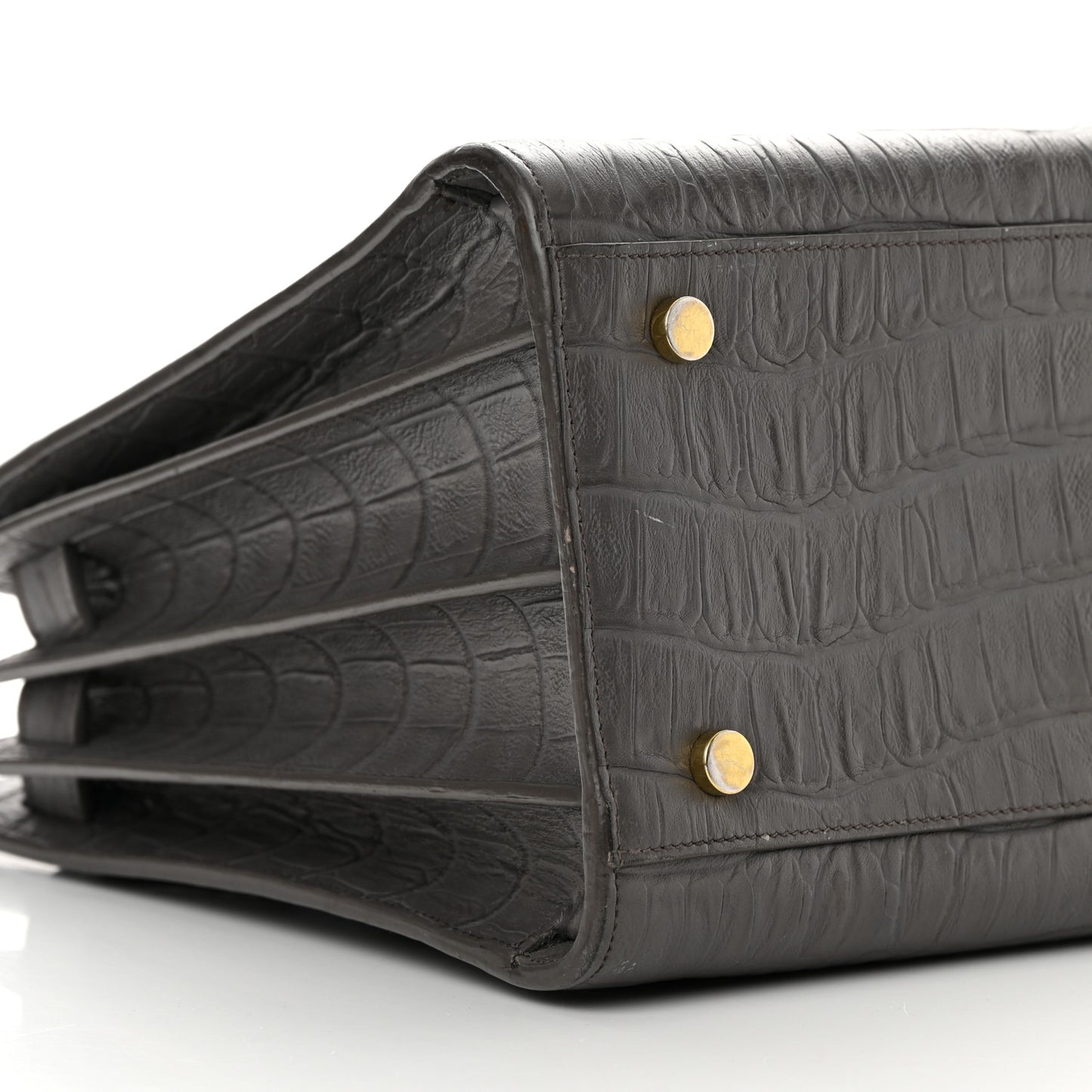 Calfskin Crocodile Embossed Small Sac De Jour Fog