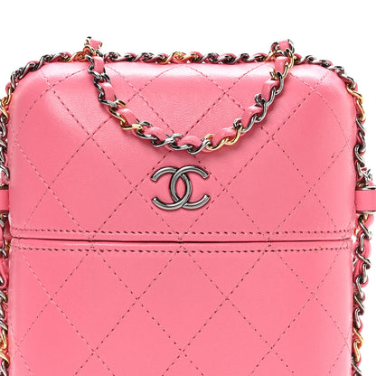 Chanel Lambskin Quilted Chain Around Phone Holder Pink 7 of 9