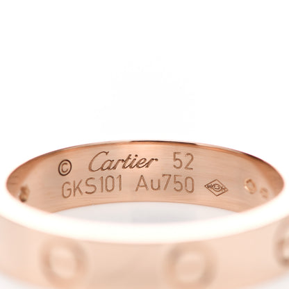 Cartier 18K Pink Gold Diamond 4mm LOVE Wedding Band Ring 52 6 4 of 7