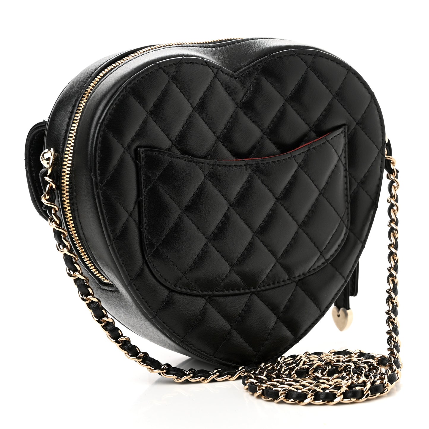 Lambskin Quilted CC In Love Heart Bag Black