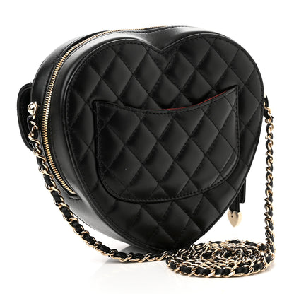 Chanel Lambskin Quilted CC In Love Heart Bag Black 3 of 10