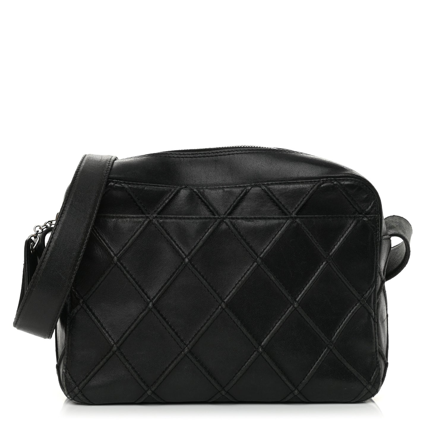 Lambskin Stitched Camera Case Black