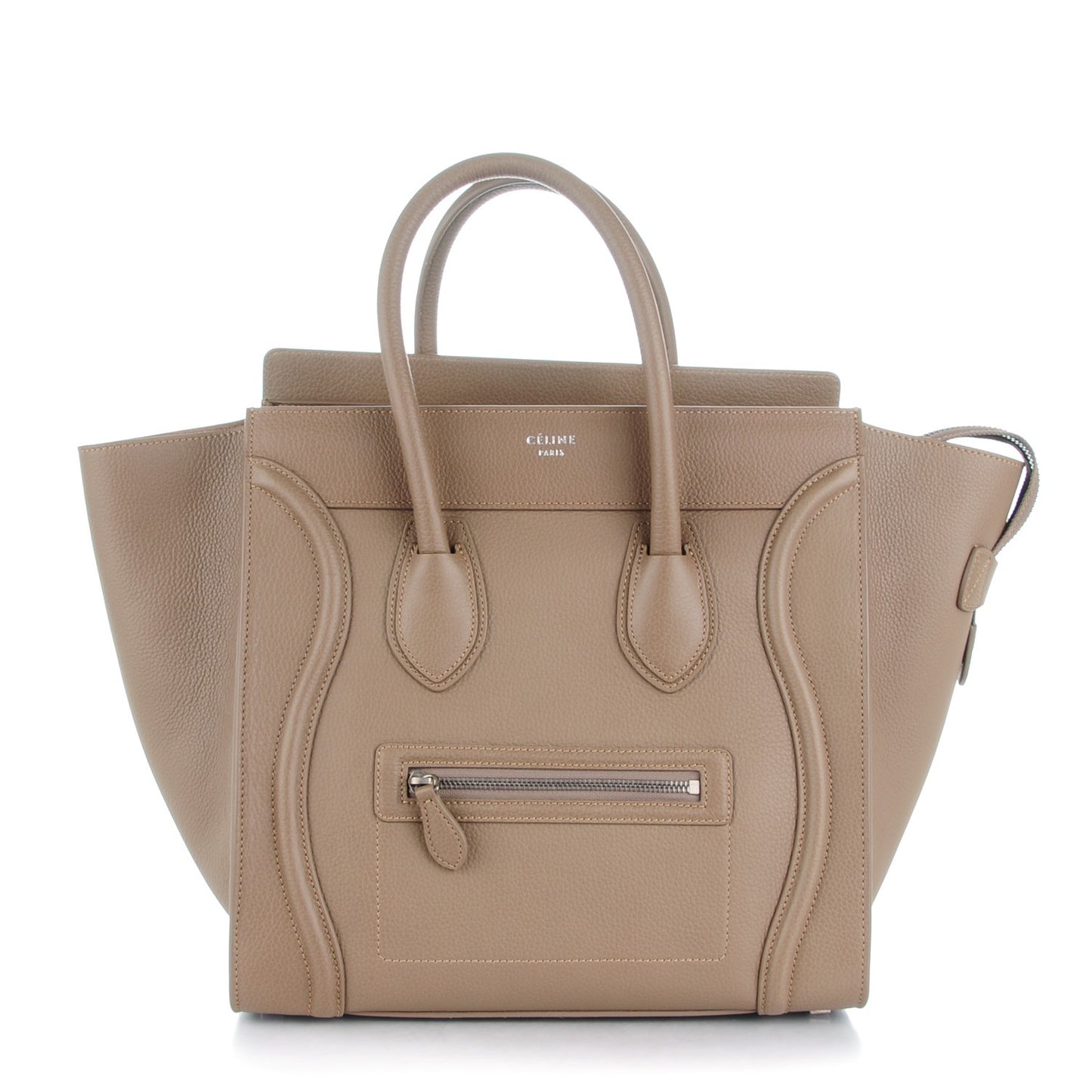 Drummed Calfskin Mini Luggage Taupe