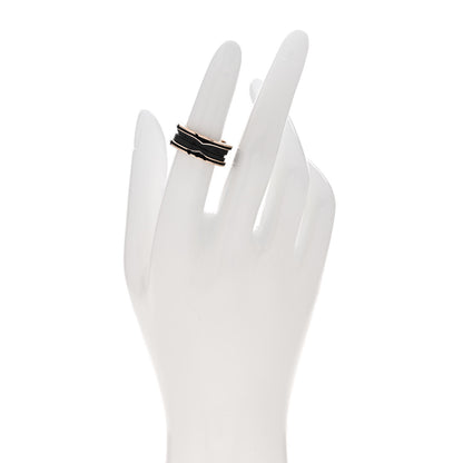 Bulgari 18K Rose Gold Black Ceramic Matte B.Zero1 Two-Band Ring 51 5.75 2 of 6