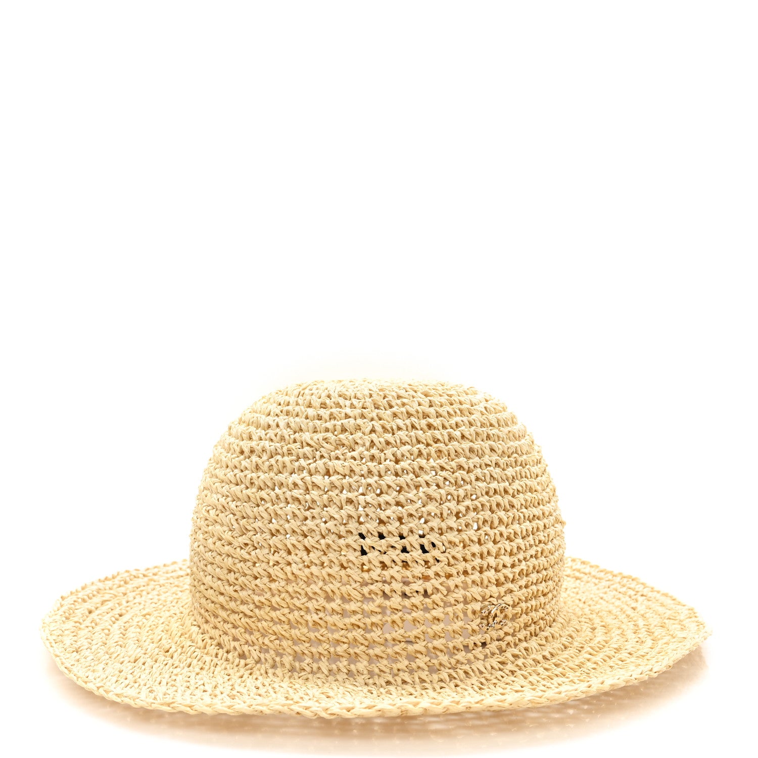 Chanel Straw Wide Brim Hat L Beige 3 of 8