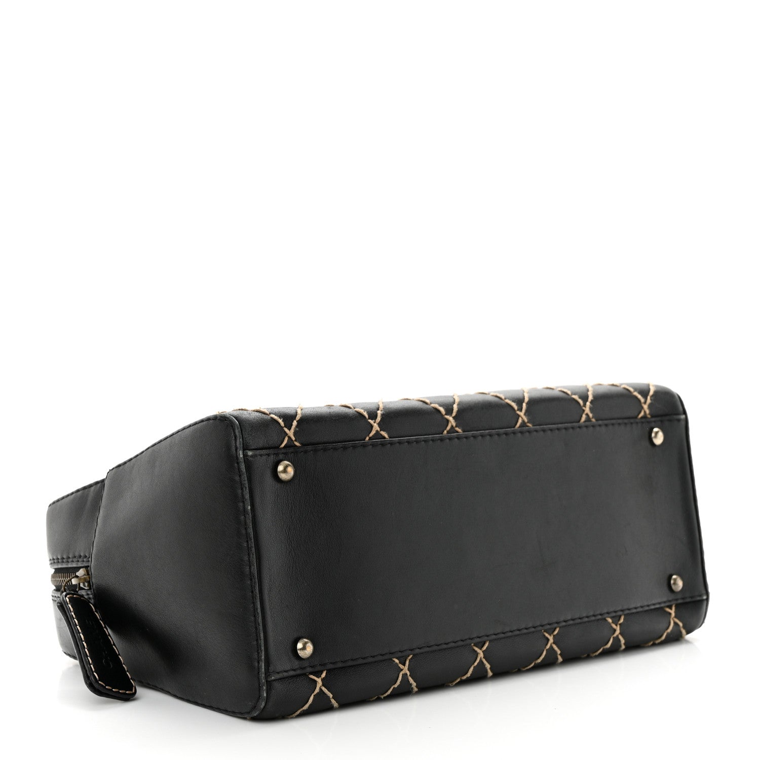 Chanel Calfskin Contrast Stitch Surpique Bowler Black 4 of 15