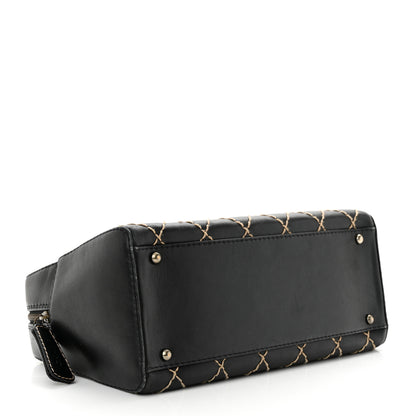 Chanel Calfskin Contrast Stitch Surpique Bowler Black 4 of 15