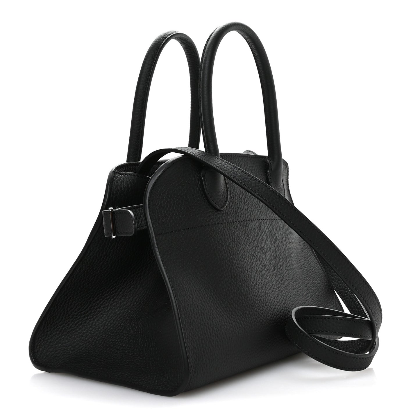 Grained Calfskin Soft Margaux 10 Bag Black