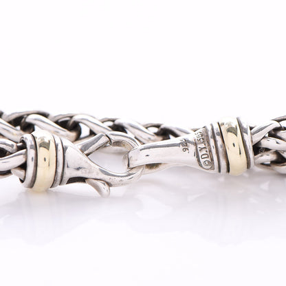 David Yurman Sterling Silver Medium 14k Gold 6mm Wheat Chain Necklace 5 of 5