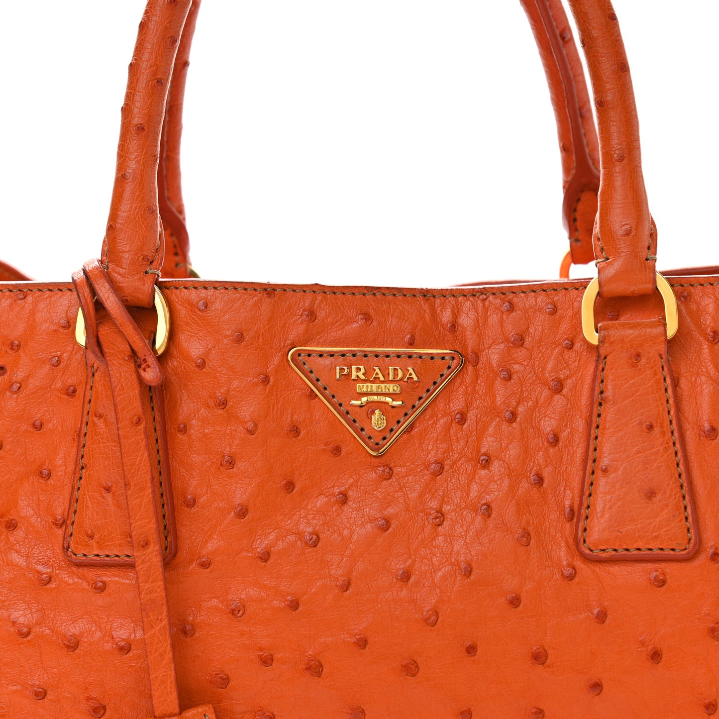 Ostrich Double Zip Tote Papaya