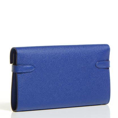 Hermes Epsom Kelly Longue Wallet Bleu Electrique 3 of 13