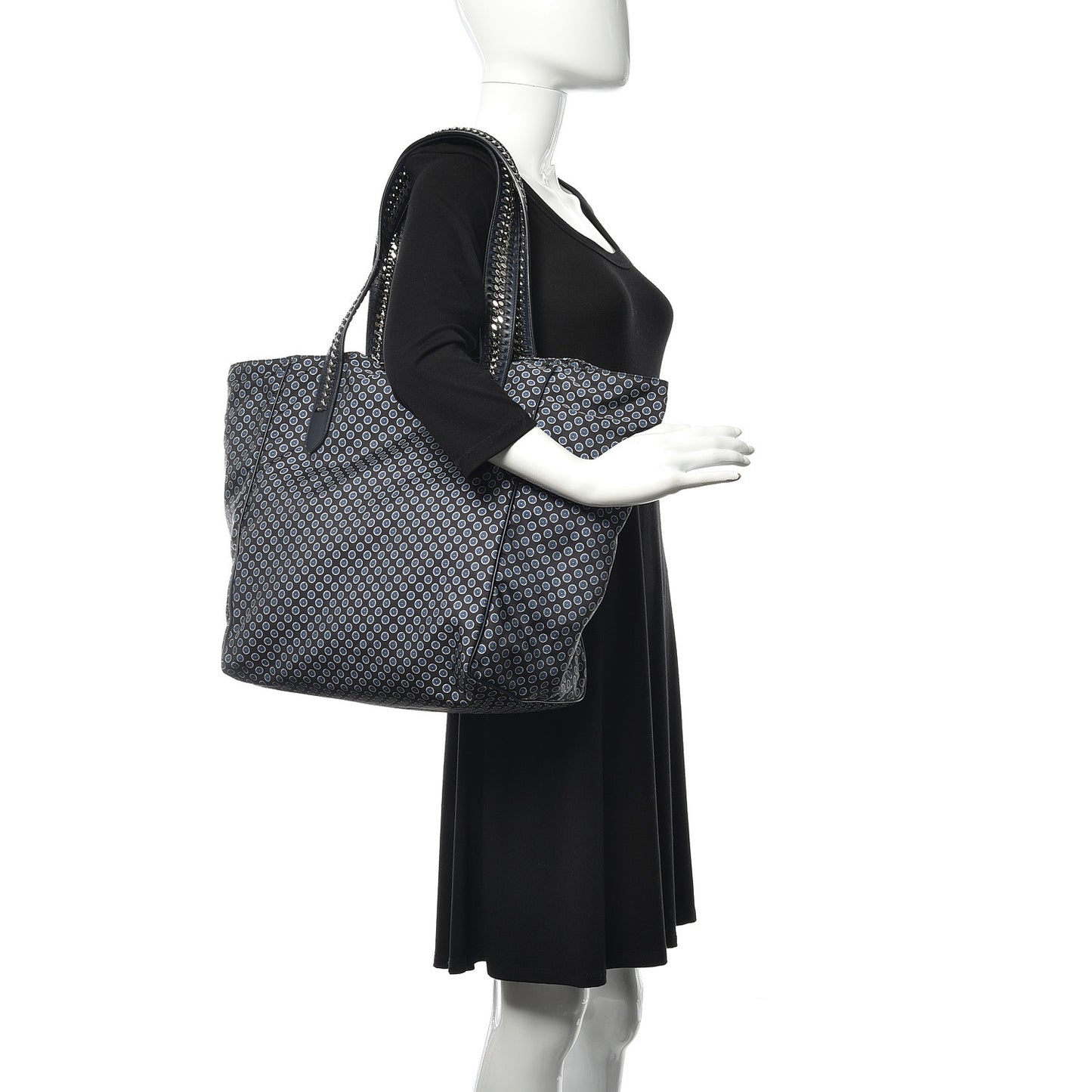 Nylon Go Flower Print Falabella Tote Blue