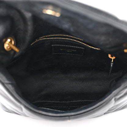 Saint Laurent Lambskin Quilted Toy Loulou Puffer Monogram Chain Satchel Black 5 of 10