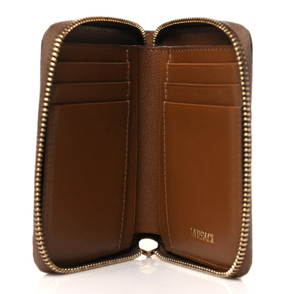 Versace Calfskin Compact Tag Wallet Brown 3 of 7