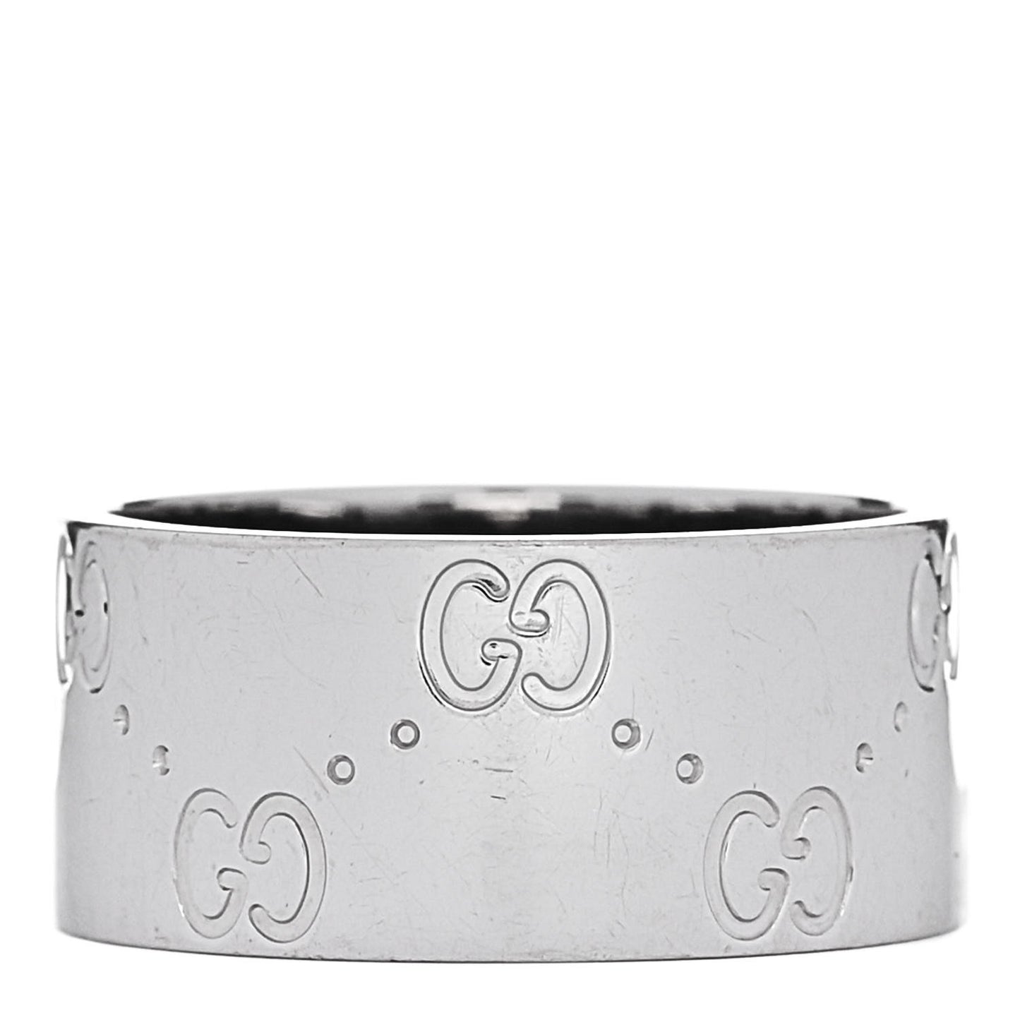 18K White Gold Wide Icon Ring 55 7.25