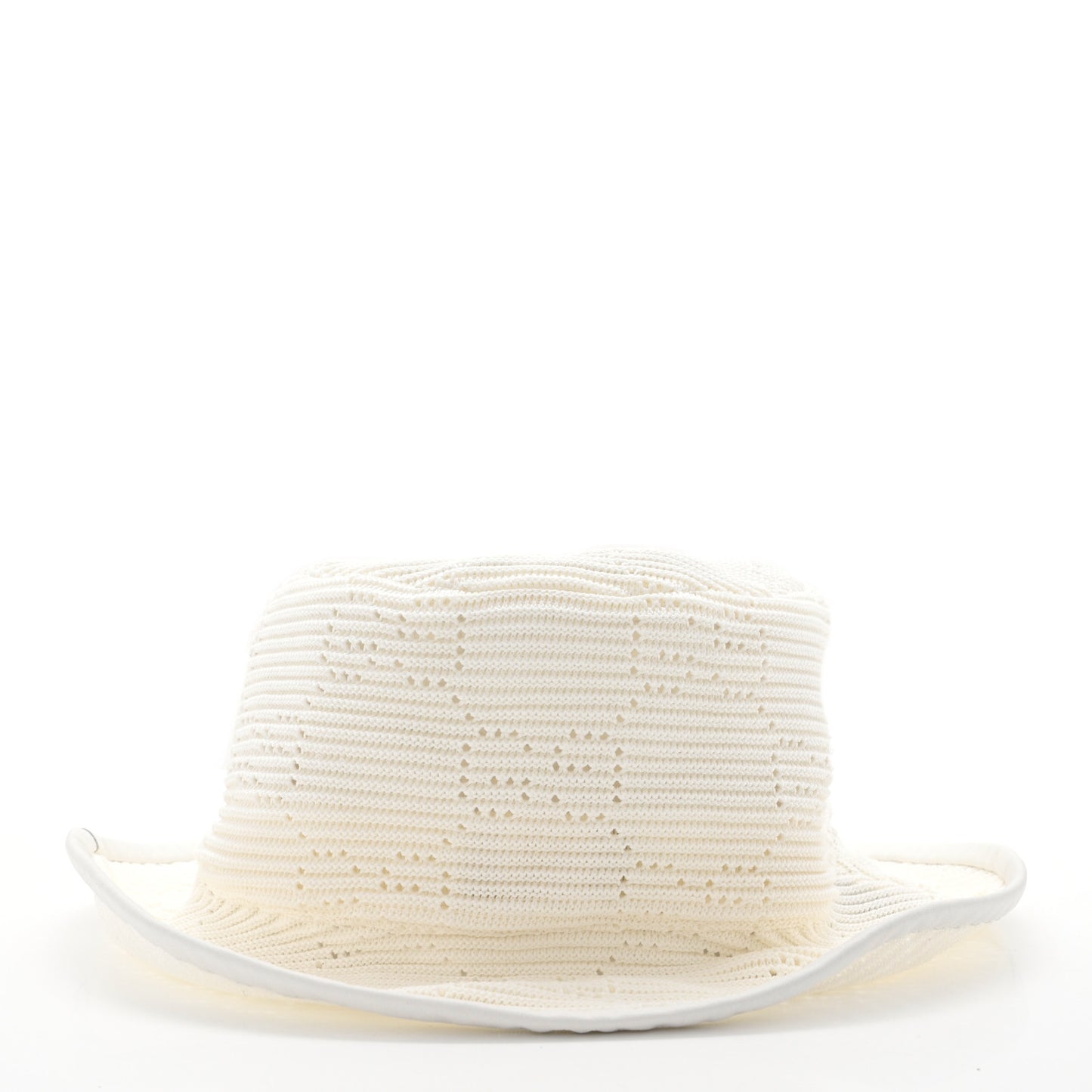 Cotton Crochet GG Monogram Bucket Hat S White