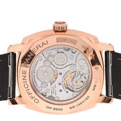 Panerai 18K Rose Gold Alligator 42mm Radiomir 1940 ORO Rosso Manual Winding Watch Brown PAM00513 4 of 5