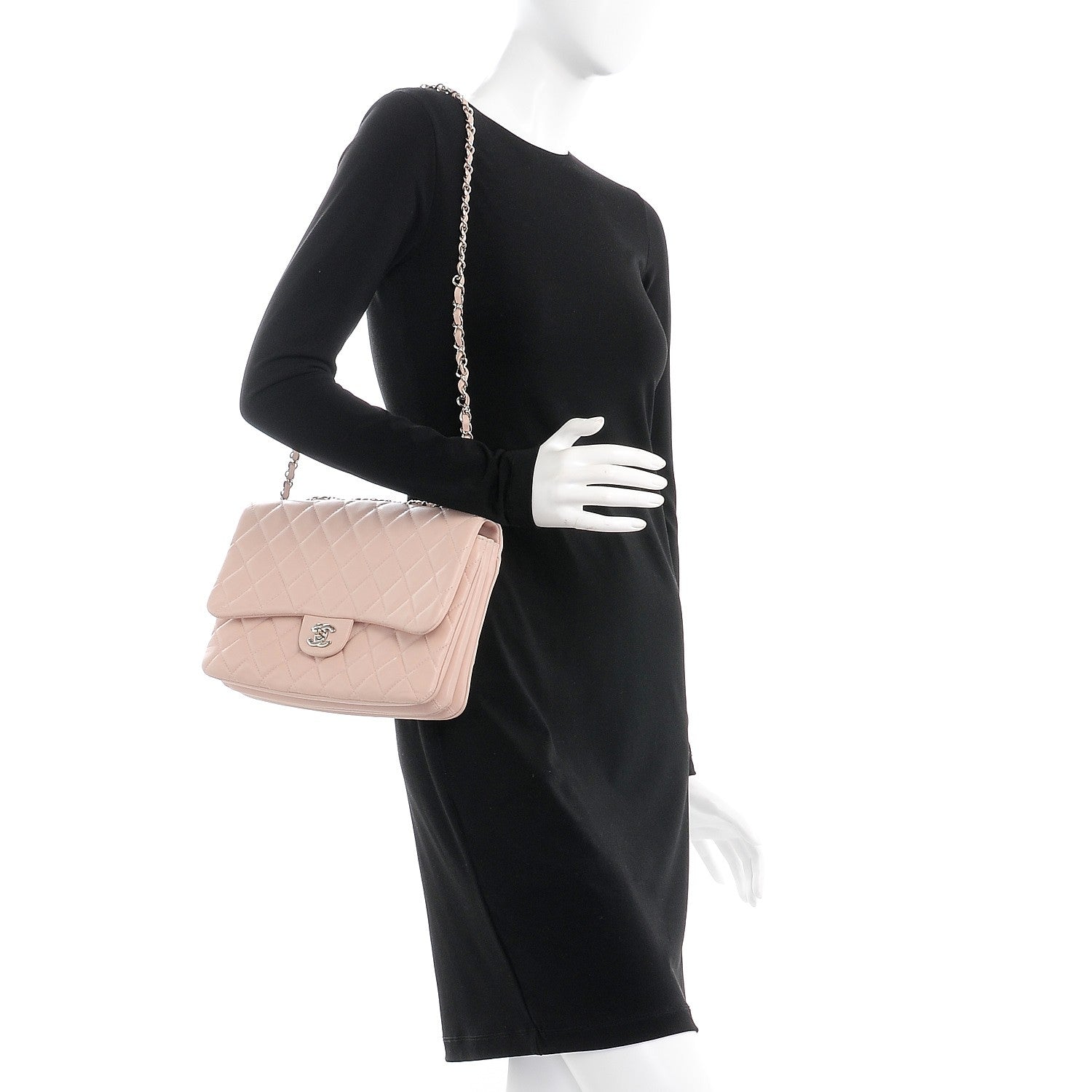 Chanel Lambskin Quilted 3 Jumbo Flap Light Pink 2 of 8