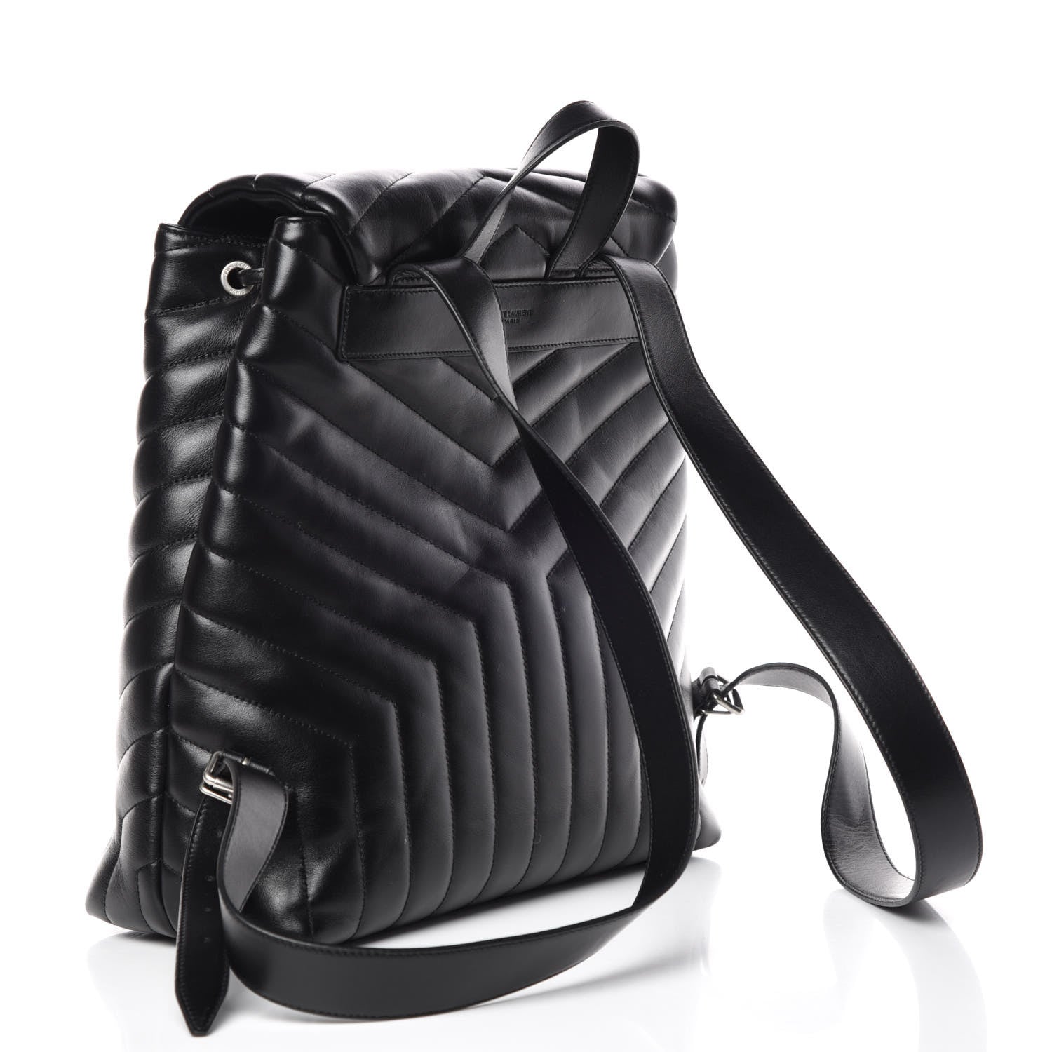 Saint Laurent Calfskin Y Quilted Monogram Medium Loulou Backpack Black 3 of 10