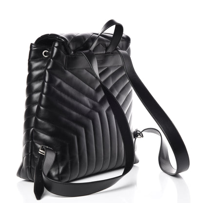 Saint Laurent Calfskin Y Quilted Monogram Medium Loulou Backpack Black 3 of 10