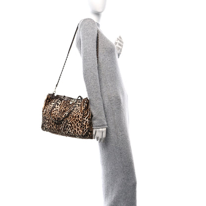 Valentino Garavani Calf Hair Leopard Print Medium Rockstud Tote Leopard 2 of 9