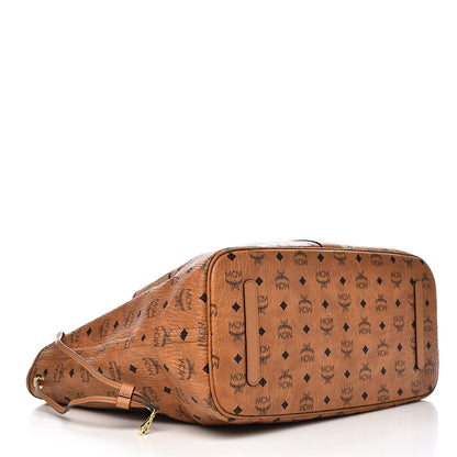 MCM Visetos Large Liz Reversible Shopper Tote Cognac 8 of 15