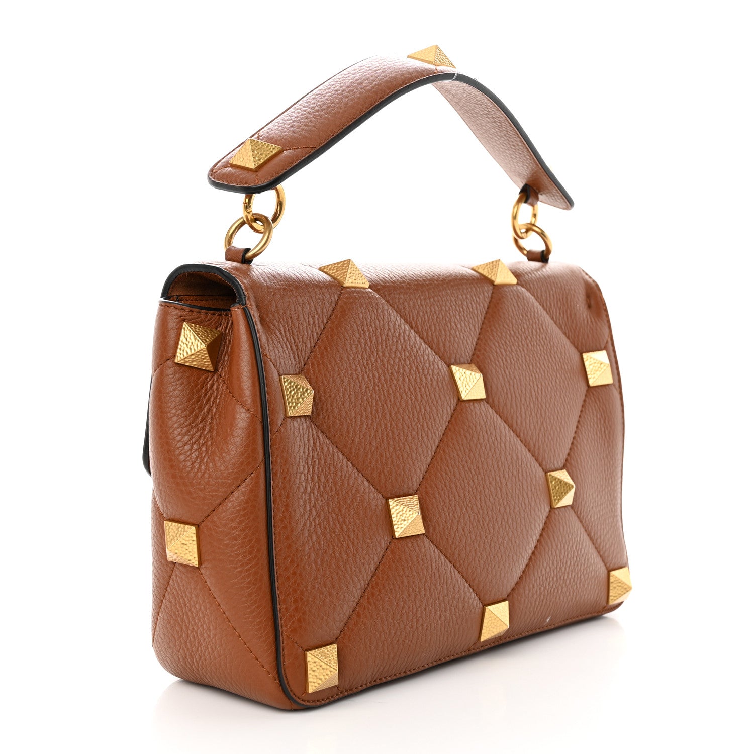 Valentino Garavani Grained Calfskin Large Roman Stud Shoulder Bag Selleria 3 of 13