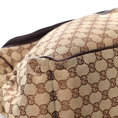 Gucci Monogram Natural Pigskin Large Diaper Bag Beige Ebony Cocoa Dark Chocolate 12 of 16