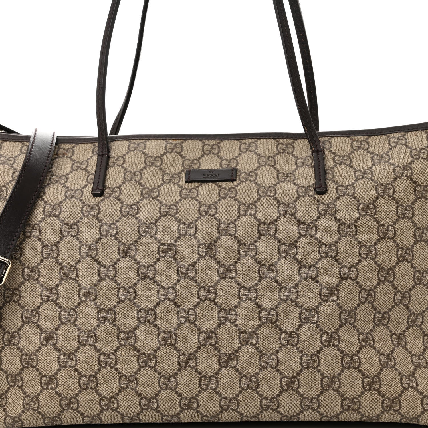 Gucci GG Supreme Monogram Medium Zippered Tote Dark Brown 8 of 20